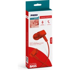 Phixi Basic Kırmızı HS628R Mikrofonlu Kulakiçi Kulaklık