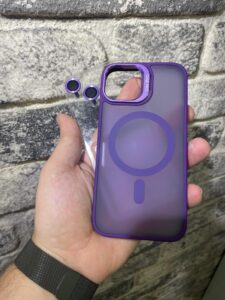 İphone 15 Pro Armor Kamera Koruma Kılıf Mor