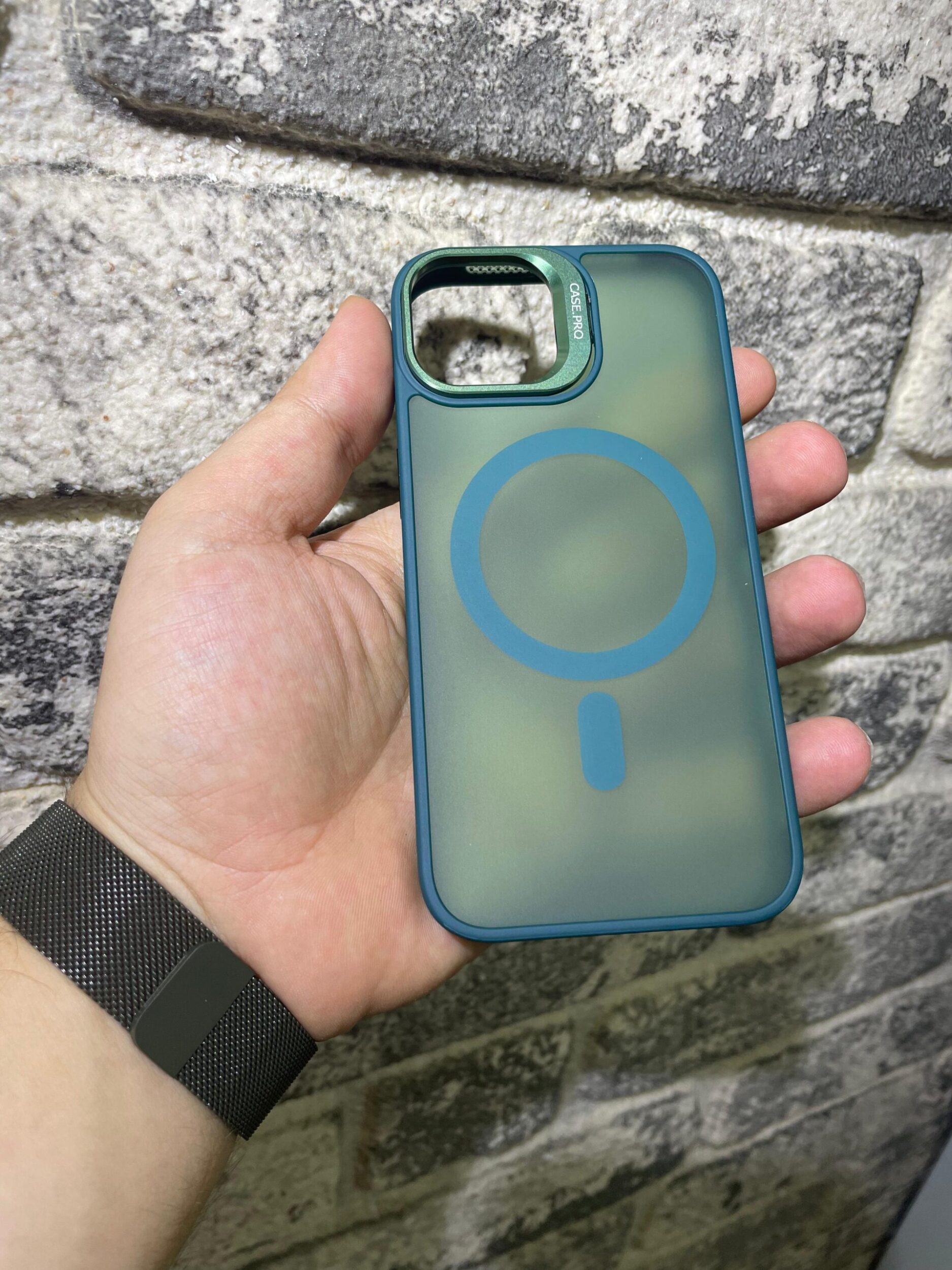 iPhone 15 Pro Armor Kamera Koruma Kılıf Yeşil