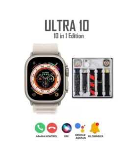 Smart Watch 10 Ultra 49 Mm 10 In 1 Akıllı Saat 10 Kordonlu Koruma Kılıflı