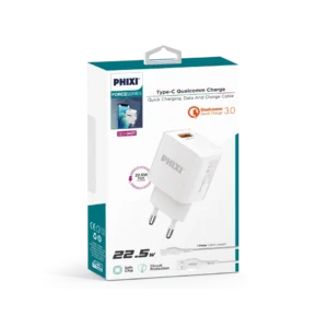 Phixi QCH243T Force Akım Korumalı 3.0A TYPE-C USB Şarj Seti Hızlı 22.5w