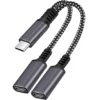 PHIXI CA117 Type-C Ses ve Şarj Adaptörü – USB-C Çift Giriş Splitter - Görsel 2